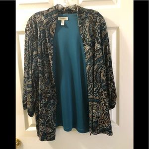 Teal Paisley Woman’s Jacket 2X